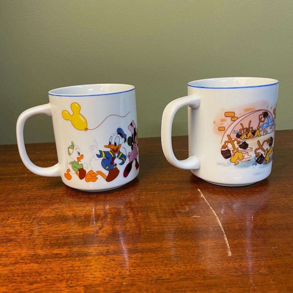 VTG Disney World Mickey Wizard & Friends Parade Mugs Minnie Donald Goofy Pluto - Picture 3 of 6